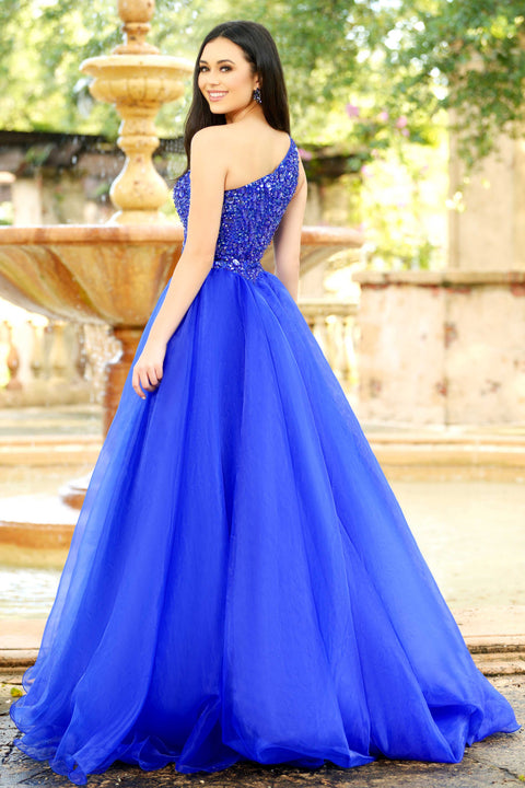 Ava Presley 37385 - One Shoulder Beaded Ball Gown