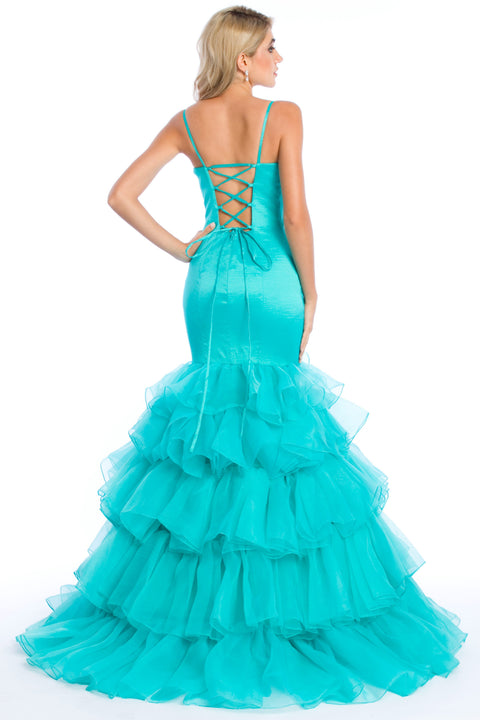 Ava Presley 37357 - Tiered Ruffle Mermaid Prom Gown