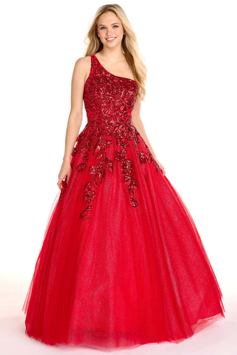 Ava Presley 27767 - One Shoulder Glitter Ball Gown