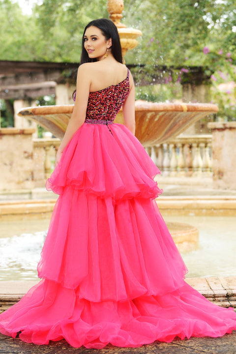 Ava Presley 27715 - One Shoulder Tiered Overskirt Gown