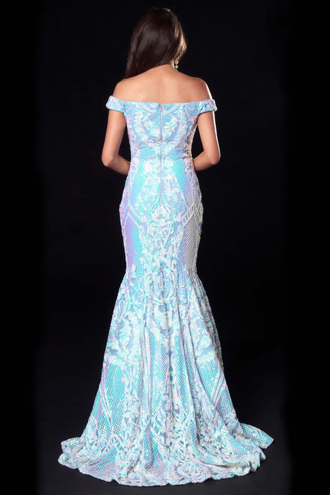 Ava Presley 35754 - Off Shoulder Lace Mermaid Gown