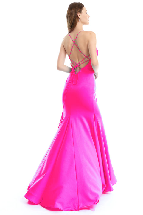 Ava Presley 36009 - Lace Up Open Back Prom Gown