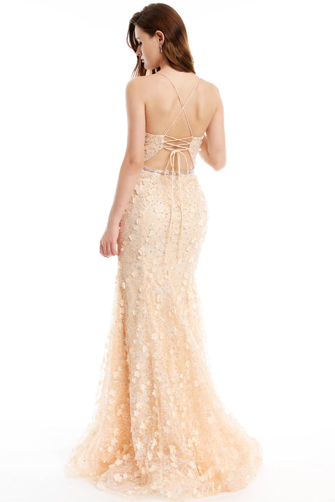 Ava Presley 36016 - Beaded Floral Lace Prom Gown