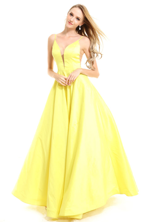 Ava Presley 36037 - Plunging A Line Ball Gown