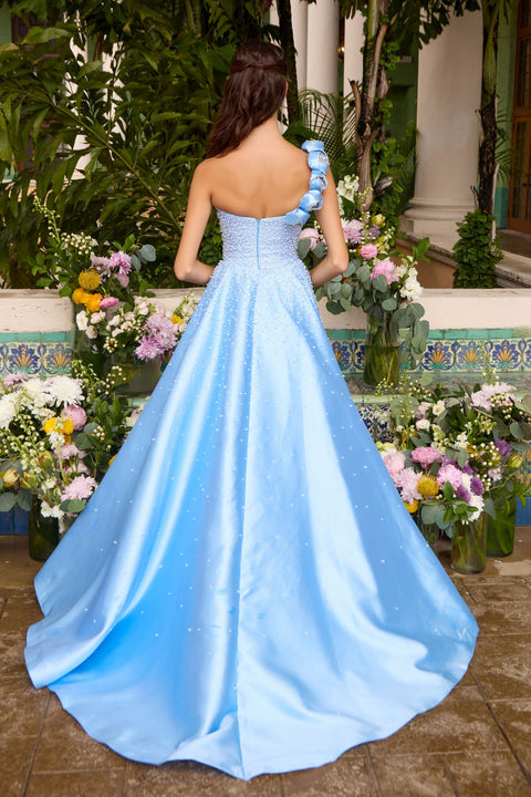 Ava Presley 42503 - One Shoulder Beaded Floral Gown