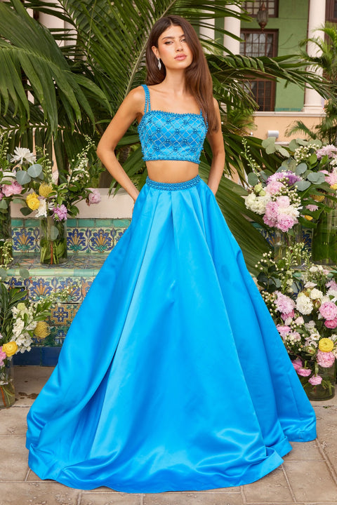 Ava Presley 42531 - Two Piece Beaded Satin Ball Gown