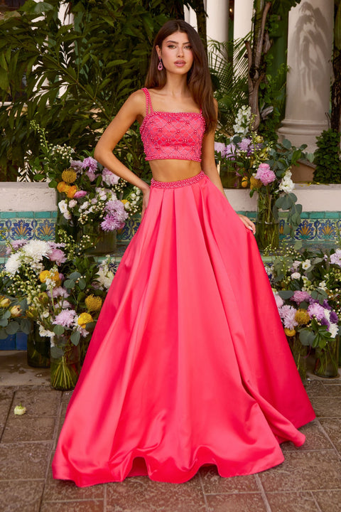 Ava Presley 42531 - Two Piece Beaded Satin Ball Gown
