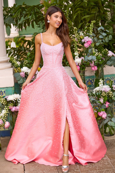 Ava Presley 43065 - Structured Corset Bodice Pearl Embellished Gown
