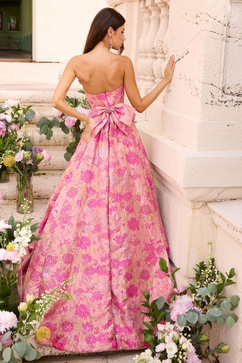 Ava Presley 43082 - Sparkling Floral Gown with Full Skirt