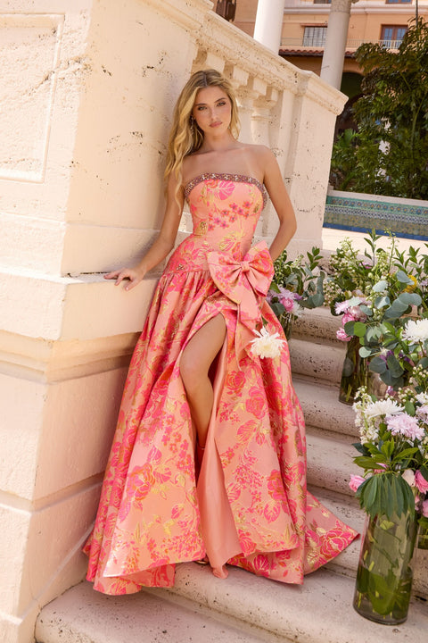 Ava Presley 43103 - Drop Waist Ball Gown with Statement Bow
