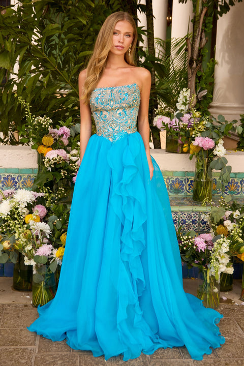 Ava Presley 47420 - Beaded Corset Ball Gown with Flowing Skirt