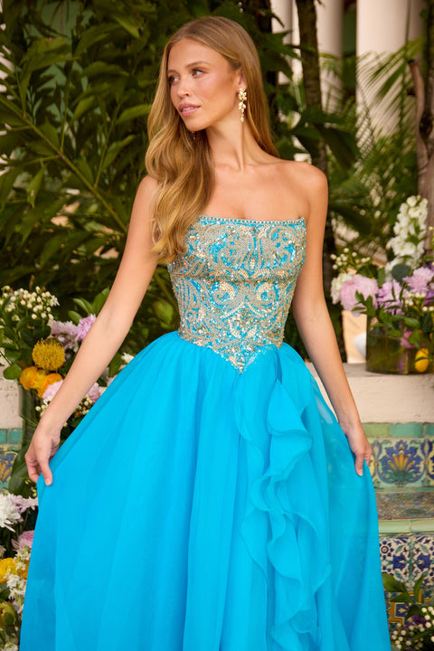 Ava Presley 47420 - Beaded Corset Ball Gown with Flowing Skirt