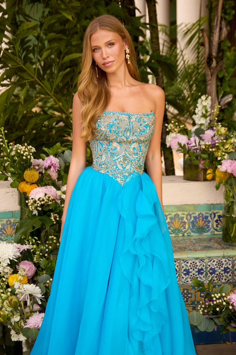 Ava Presley 47420 - Beaded Corset Ball Gown with Flowing Skirt