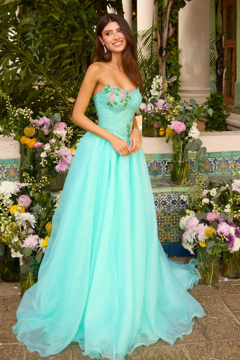 Ava Presley 47424 - Crystal Embellished Bodice Full Tulle Ball Gown