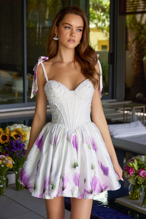 Ava Presley 42432 corset bodice floral print dress