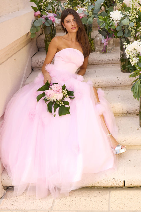 Ava Presley 43019 ruched bodice floral formal dress