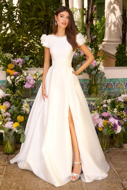 Ava Presley 43023 round neckline A-line prom gown