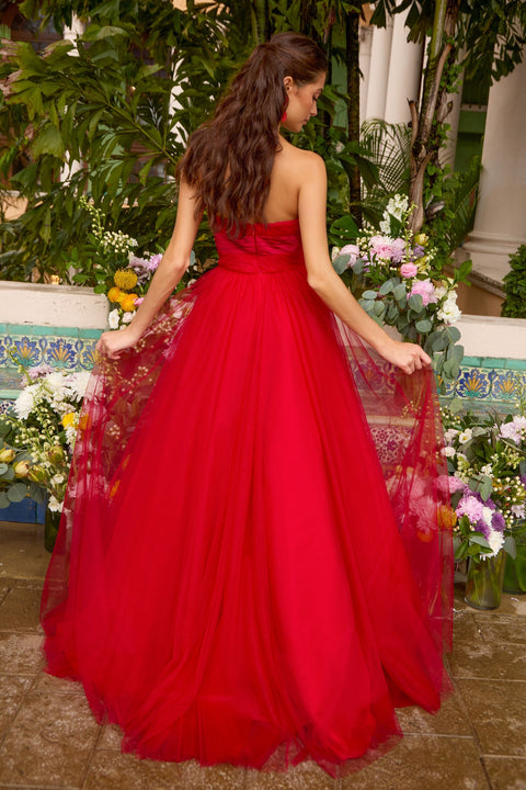 Ava Presley 43045 waist bow tulle prom dress