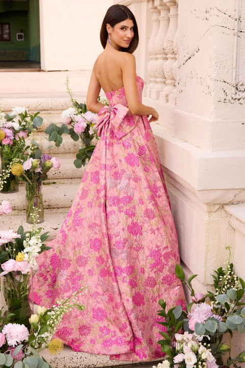 Ava Presley 43082 floral patterned pageant ball gown