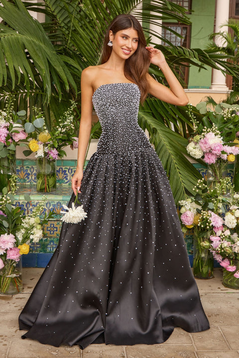 Ava Presley 43093 strapless embellished prom ball gown