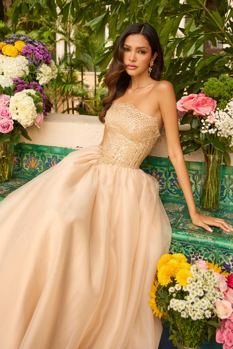 Ava Presley 47255 strapless formal ball gown