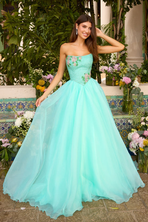 Ava Presley 47424 - Crystal Embellished Bodice Full Tulle Ball Gown