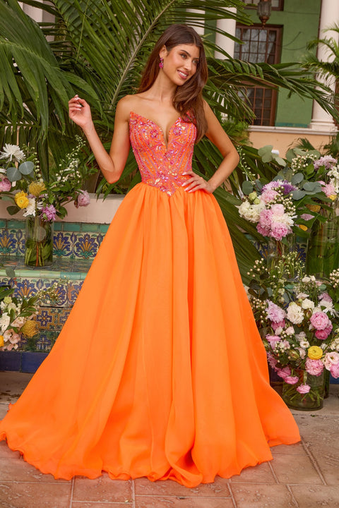 Ava Presley 47430 fitted waist flowing ball gown
