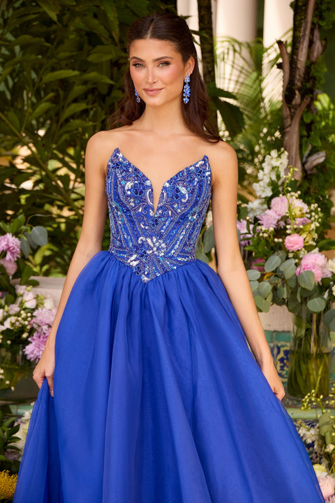 Ava Presley 47430 structured corset pageant ball gown