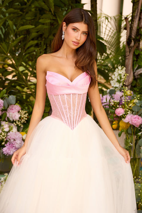Ava Presley 47484 layered tulle skirt prom gown