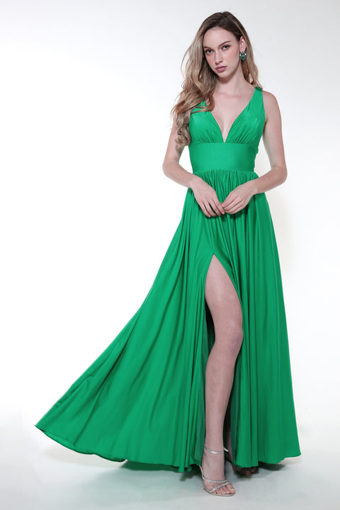 Ava Presley 34511 - Plunging V High Slit Evening Gown