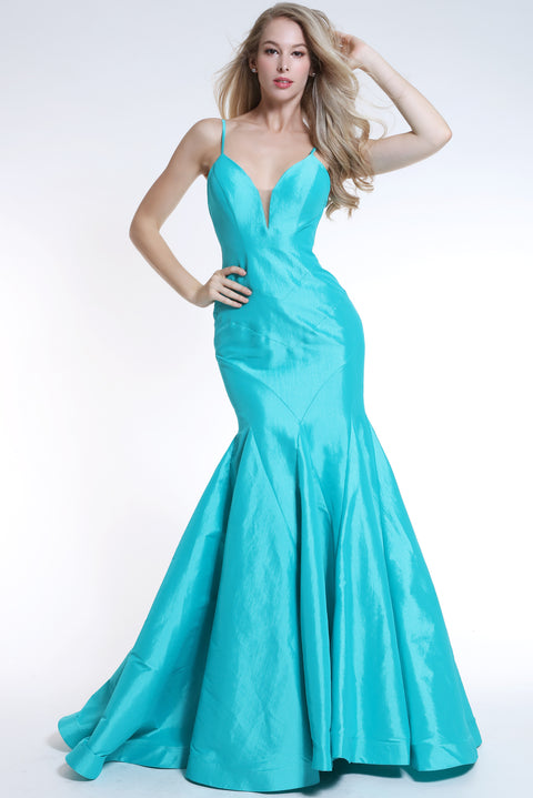 Ava Presley 35736 - Plunging Mermaid Open Back Prom Gown