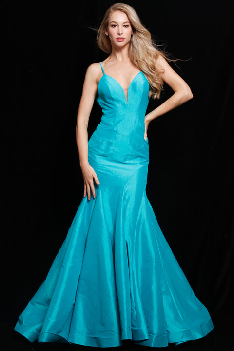 Ava Presley 35736 - Plunging Mermaid Open Back Prom Gown