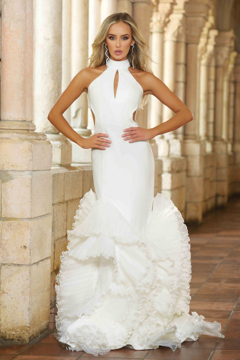 Ava Presley 38869 - Halter Open Back Mermaid Gown