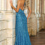 Ava Presley 38888 - Beaded Plunging Neck Mermaid Gown