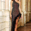 Ava Presley 38831 - One Shoulder Feather Trim Gown