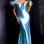 Ava Presley 37310 - Feather Off Shoulder Mermaid Gown