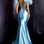 Ava Presley 37310 - Feather Off Shoulder Mermaid Gown