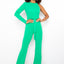 Ava Presley 38554 one shoulder belted jumpsuit