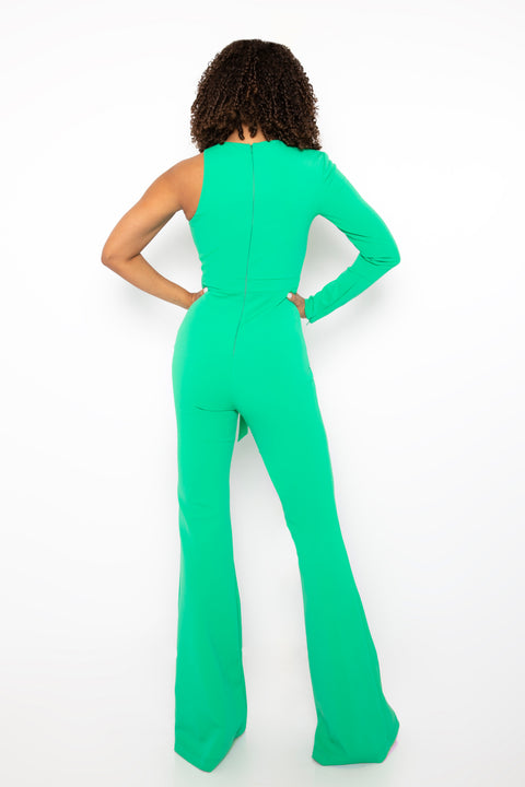 Ava Presley 38554 structured one shoulder formal jumpsuit