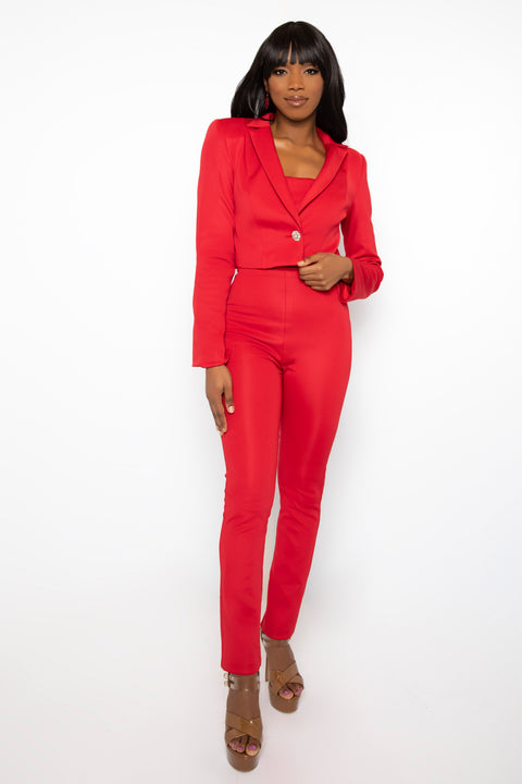 Ava Presley 38564 structured pageant interview jumpsuit