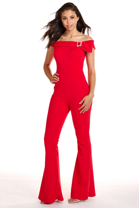 Ava Presley 27702 off shoulder wide leg jumpsuit