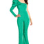 Ava Presley 27709 one shoulder puff sleeve jumpsuit