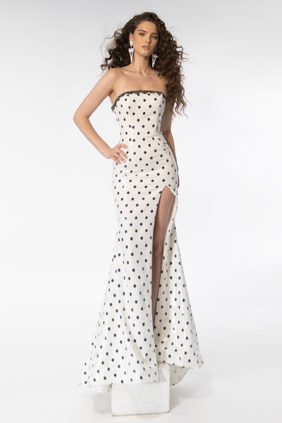 Ava Presley 39253 Strapless Sequin Polka Dot Gown