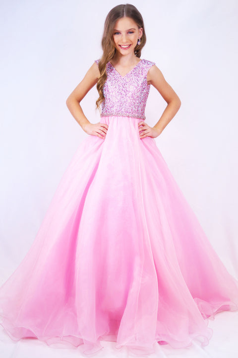 Ava Presley 27724 embellished bodice layered gown