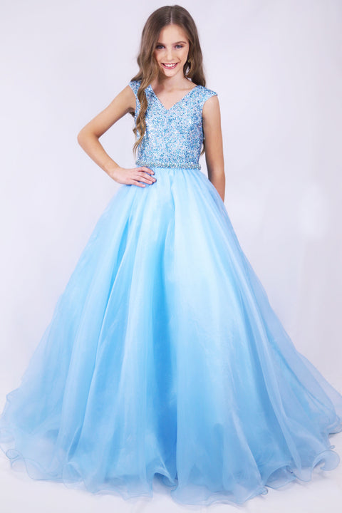 Ava Presley 27724 V neckline formal gown