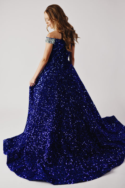 Ava Presley 27733 fitted bodice sequin gown