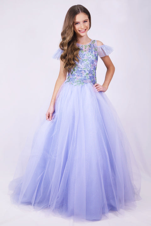 Ava Presley 27737 graceful floral pageant gown