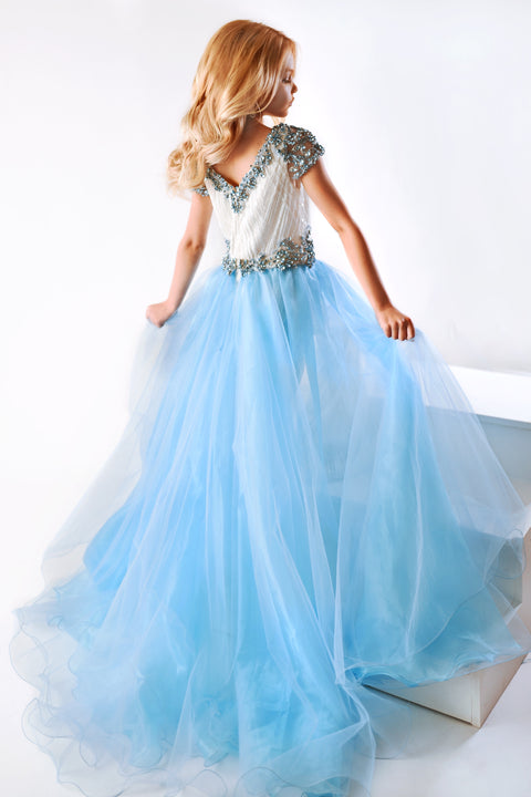 Ava Presley 38026 detachable overskirt evening gown