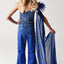 Ava Presley 38028 elegant feather detail jumpsuit