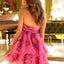 Ava Presley 29161 fitted ruched top with flared ruffle hem